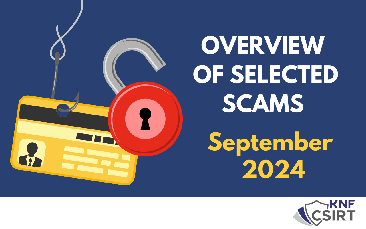 Overview of selected scams - September 2024